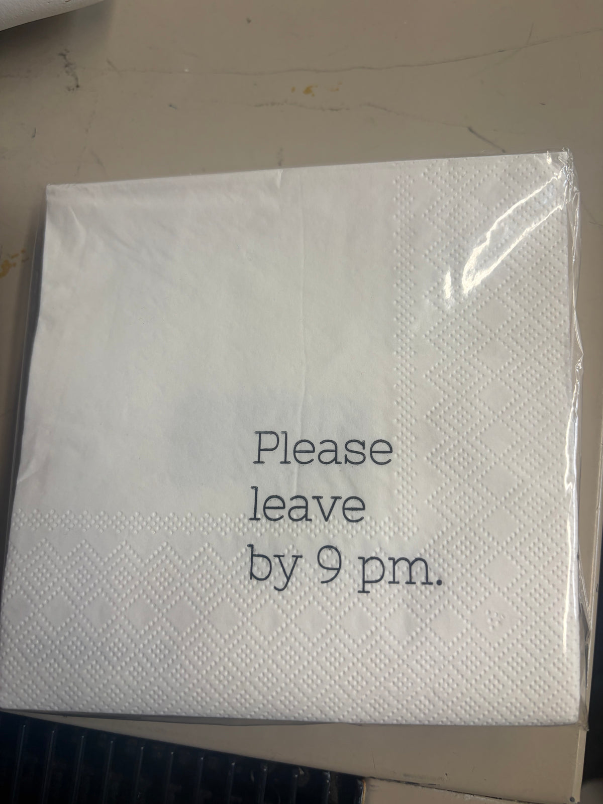 Please Leave by 9 Napkins