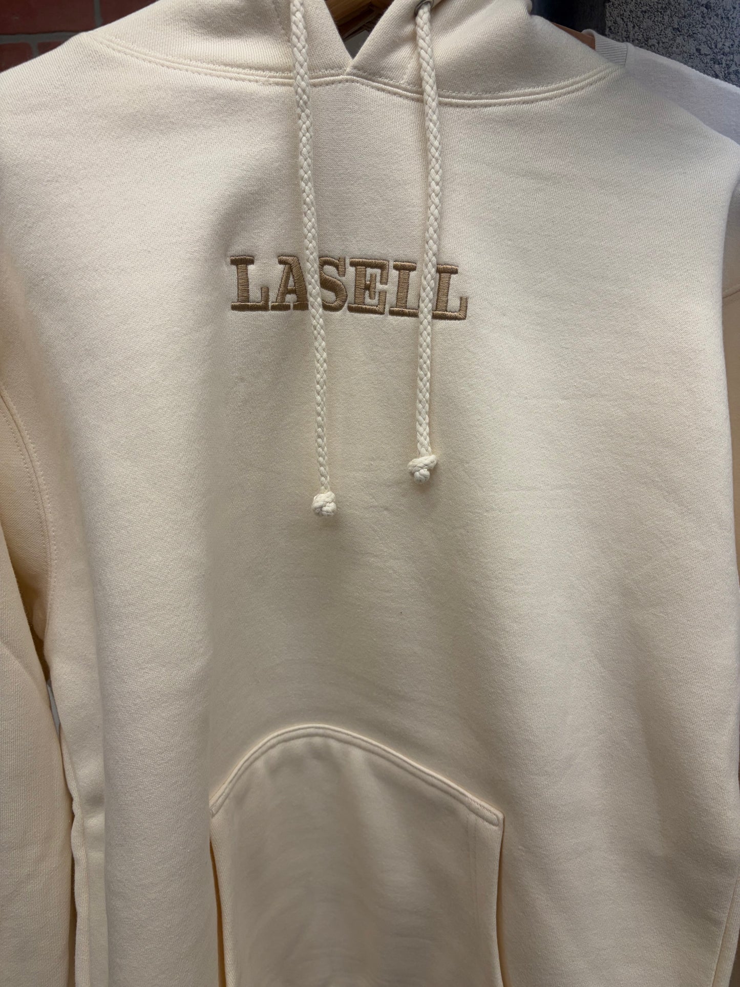 Embroidered Lasell Ivory Hoodie
