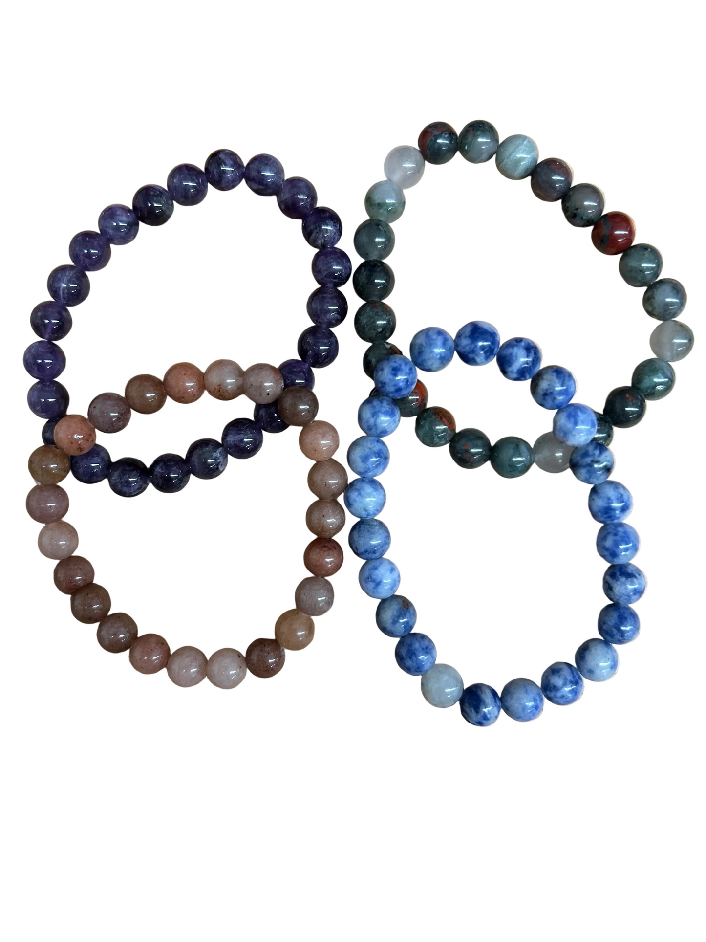 Assorted Round Gemstone Beaded Bracelets