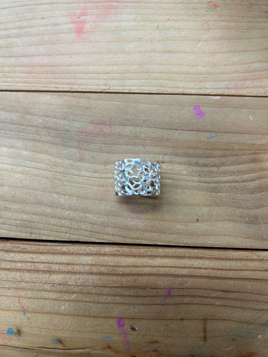 KC058 - Adjustable Sterling Silver Flower Band