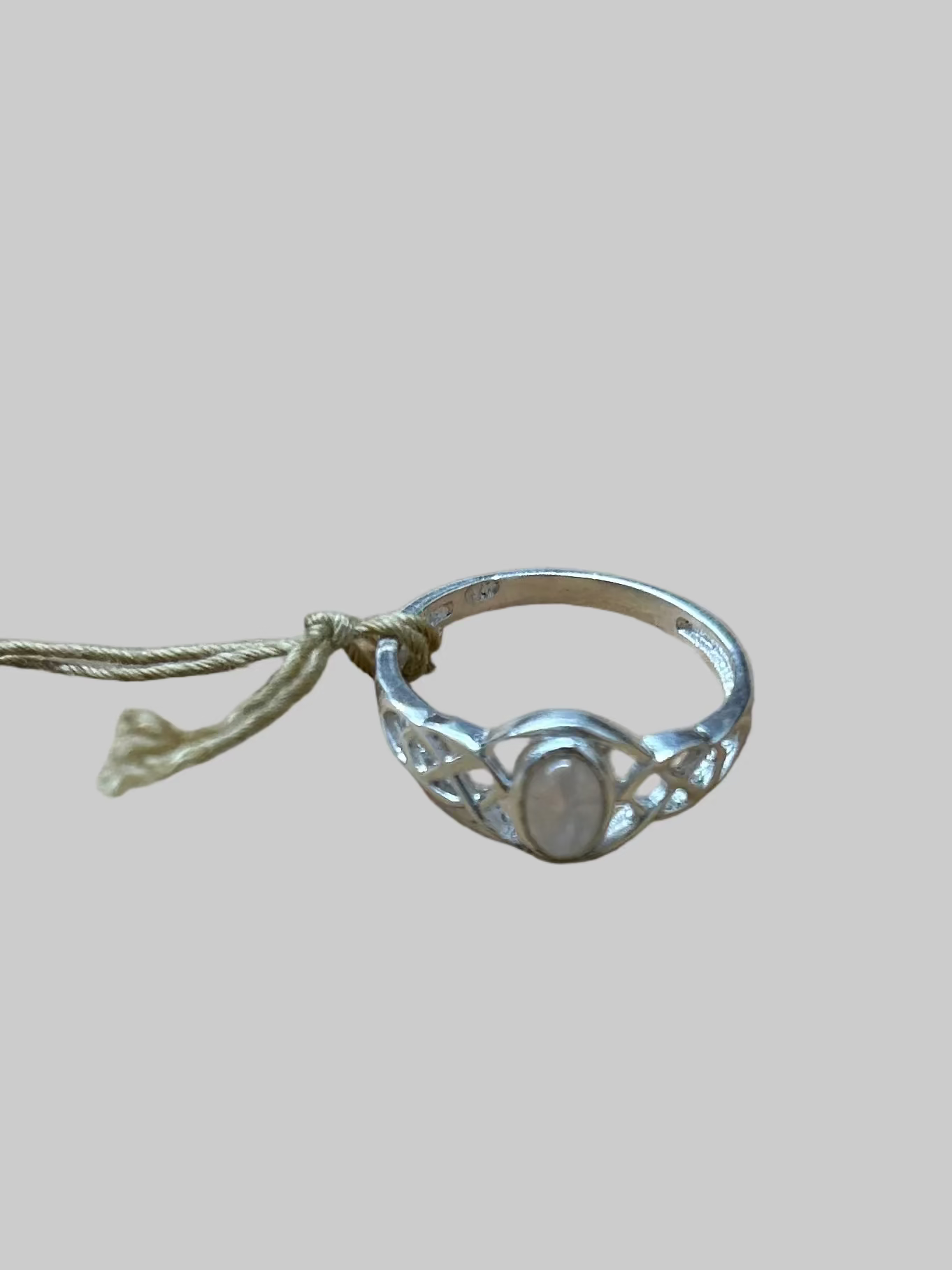KC011 - Rose Quartz Gemstone Sterling Sliver Double Trinity Celtic Rings