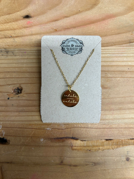 Inhale/Exhale Mantra Necklace