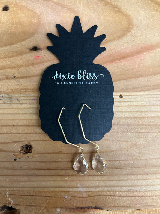 Chorus in Gold Crystal Clear Earrings