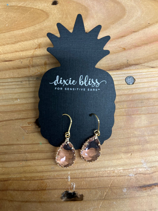 Merit Gold Pink Crystal Earrings