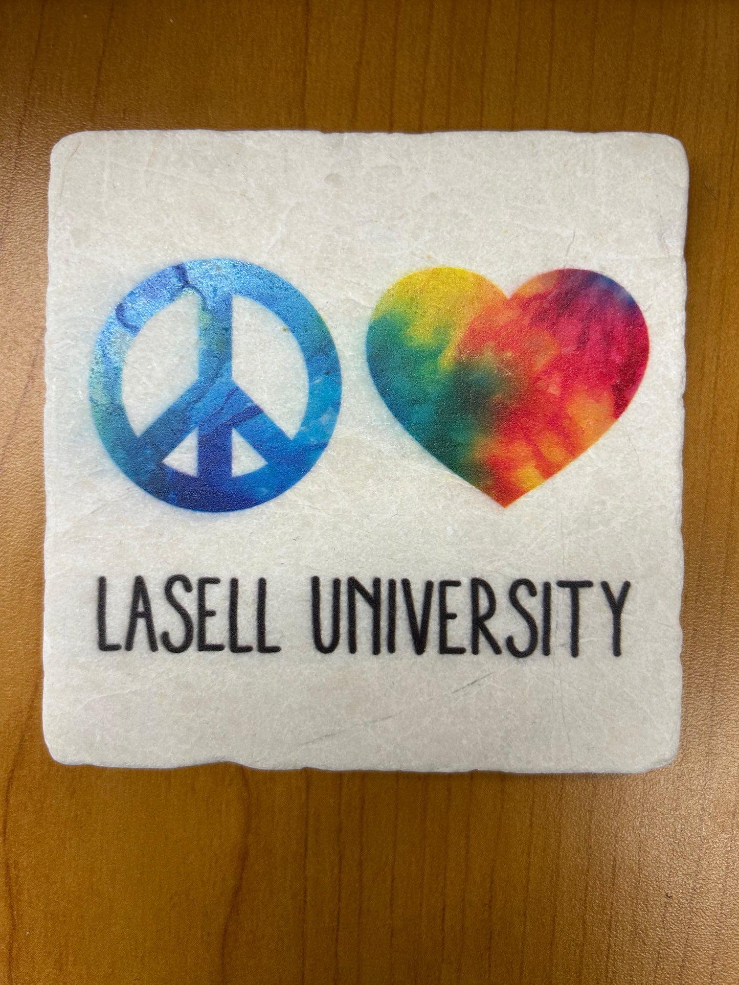 Lasell University Heart Marble Coaster