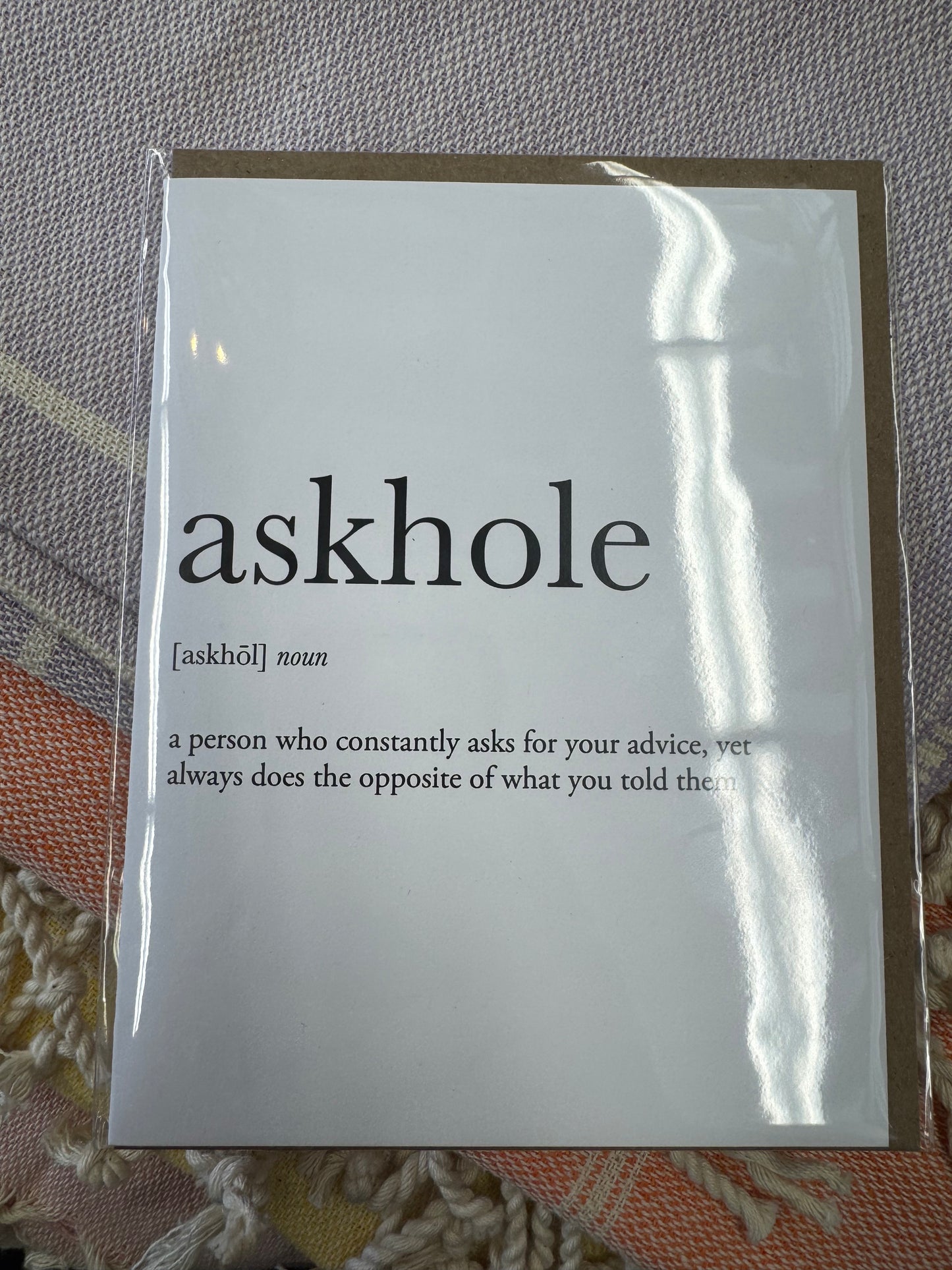 Askhole definition Everyday Card