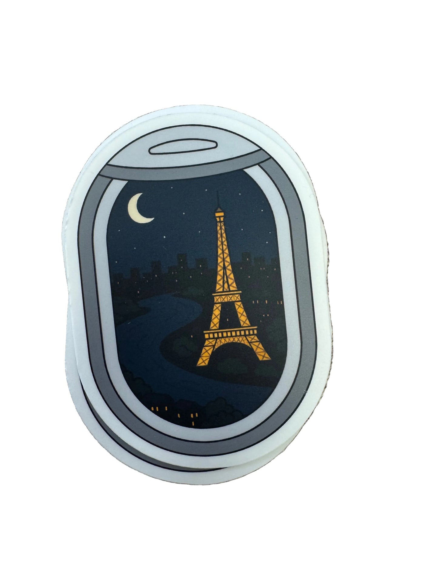 Airplane window Paris travel sticker