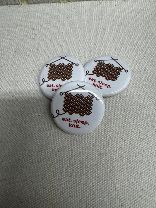 Eat. Sleep. Knit. Button