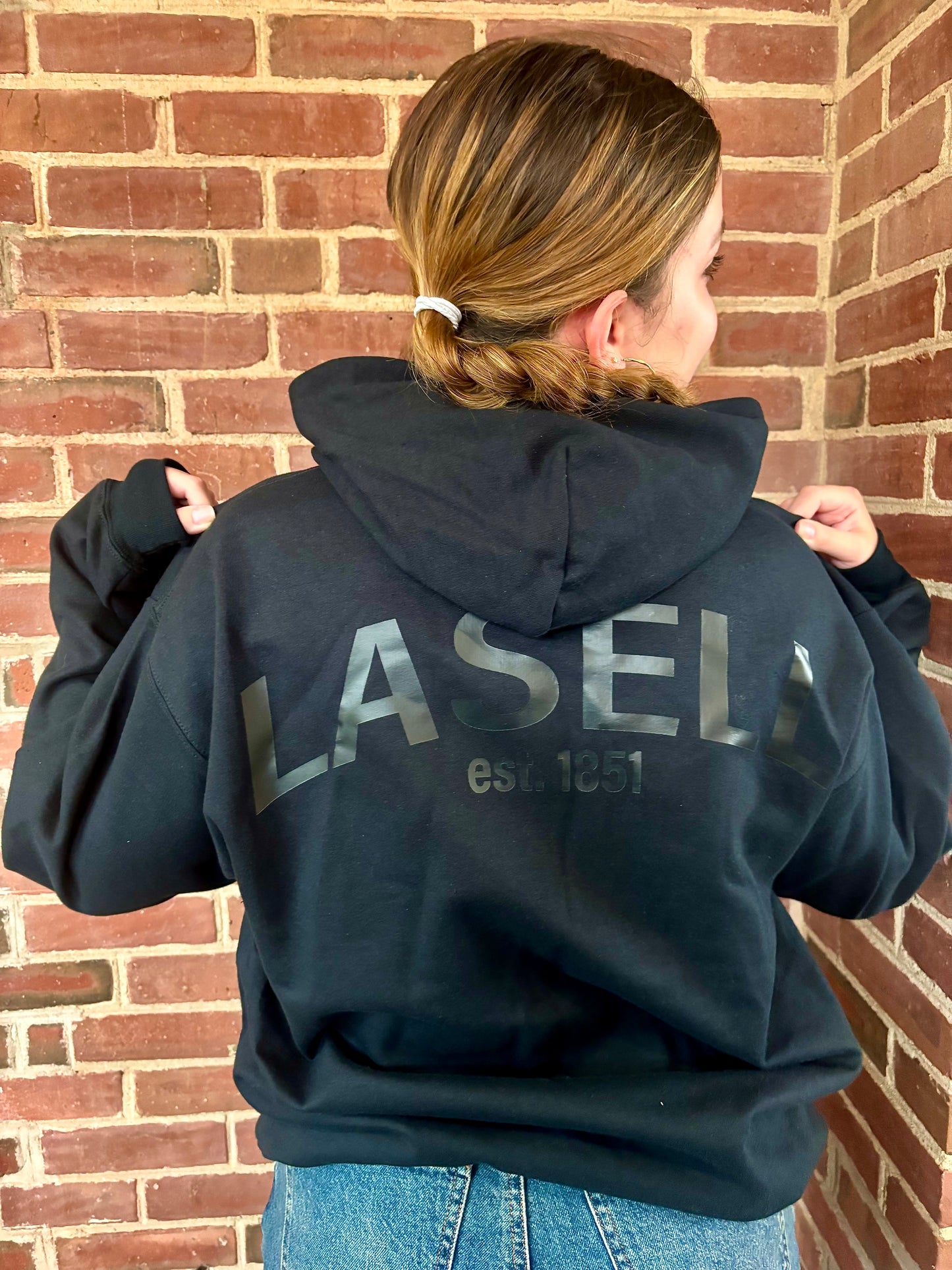 Lasell Black Monochrome Hoodie