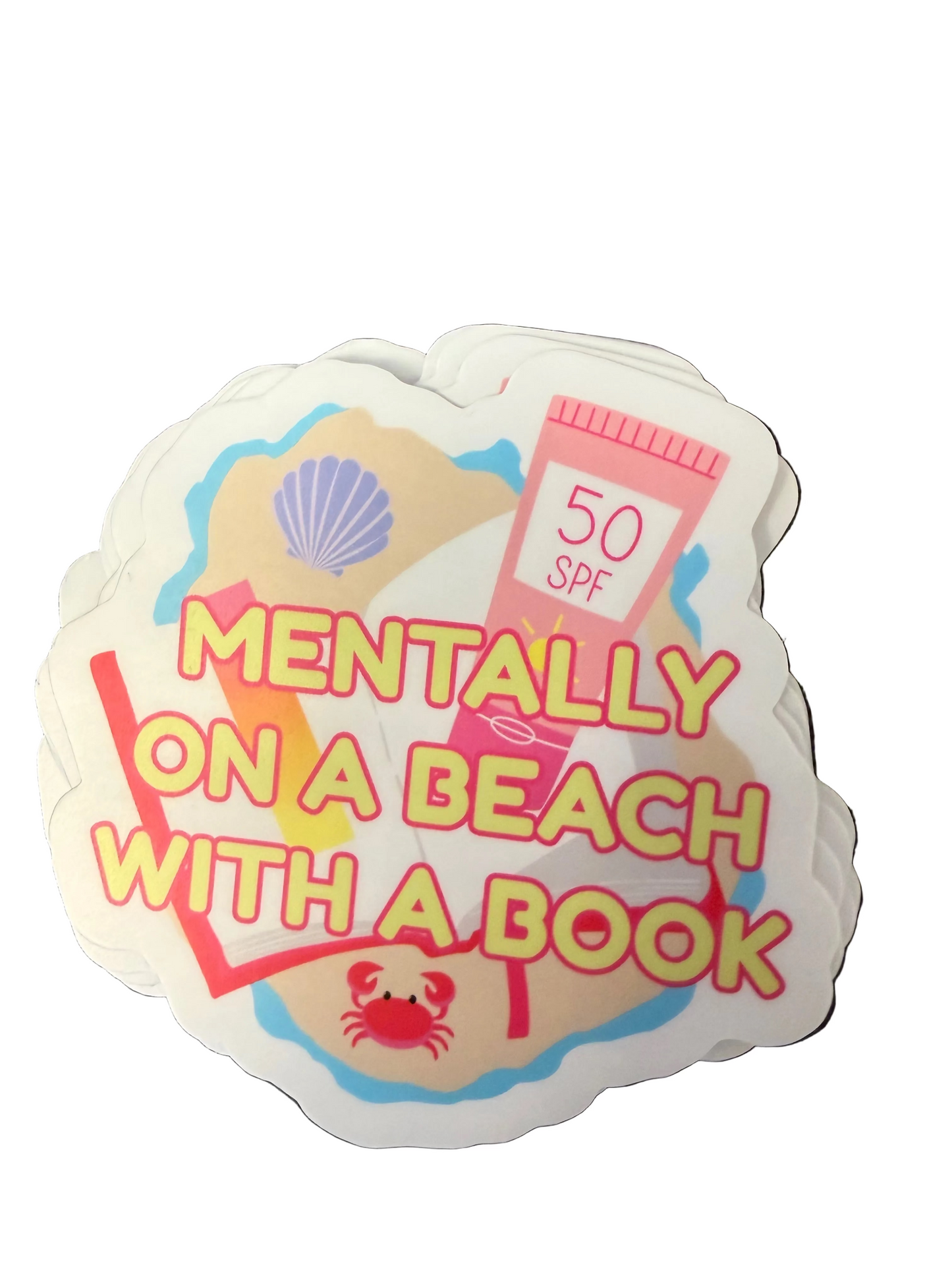 Bookish Summer Books Beach Vinyl Sticker