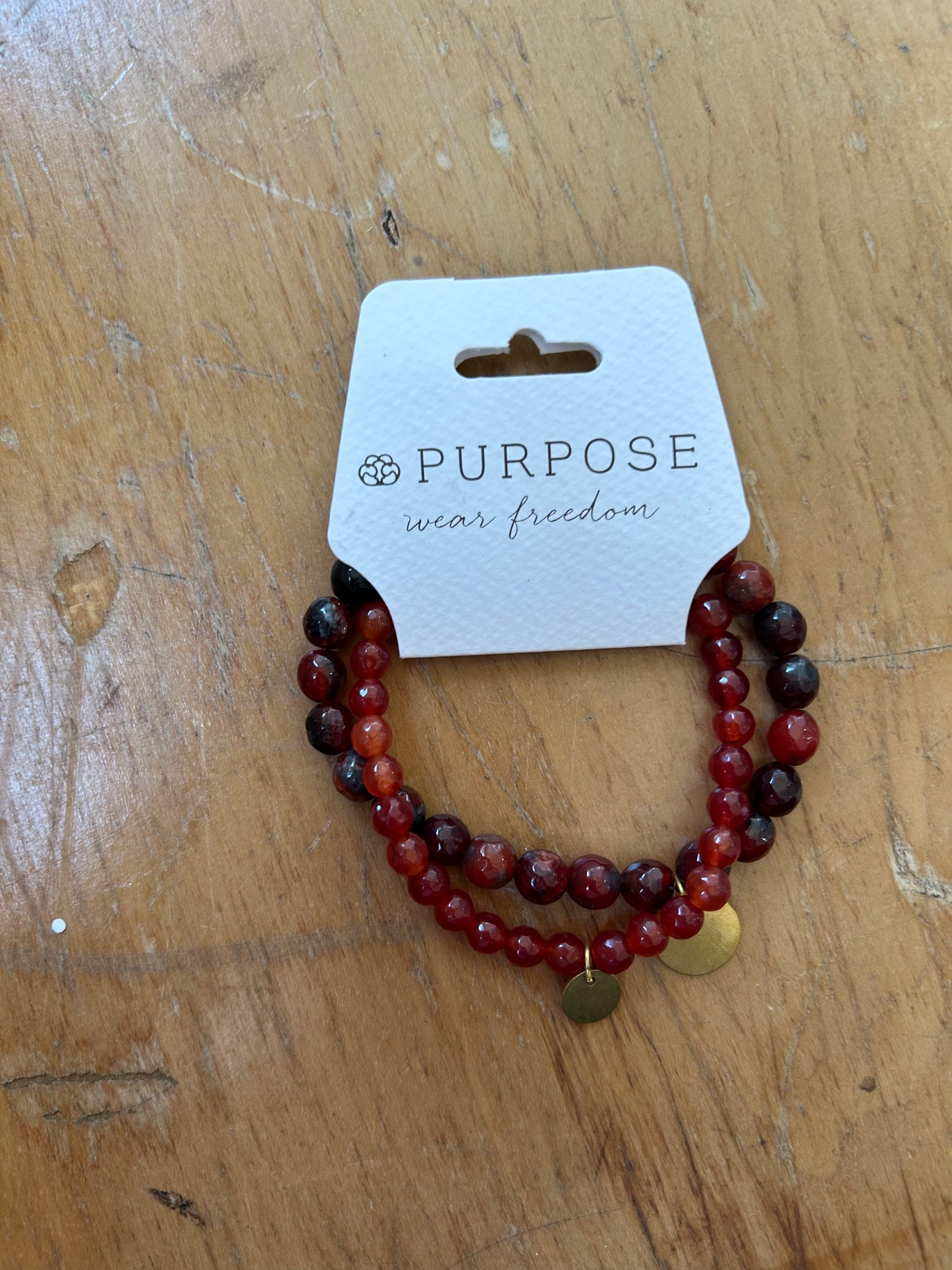 Purpose Jewelry Stone Bracelet- Red