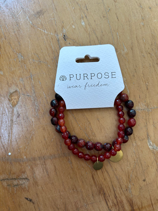 Purpose Jewelry Stone Bracelet- Red