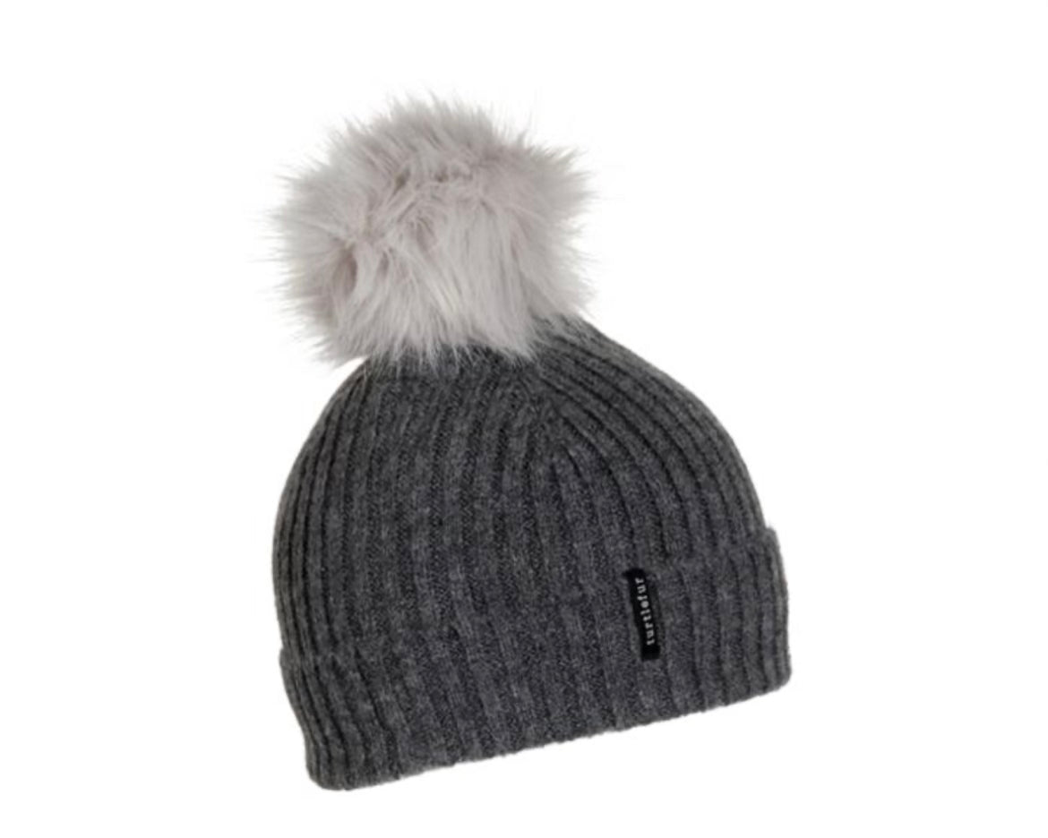 Turtlefur- Zarah Charcoal Beanie