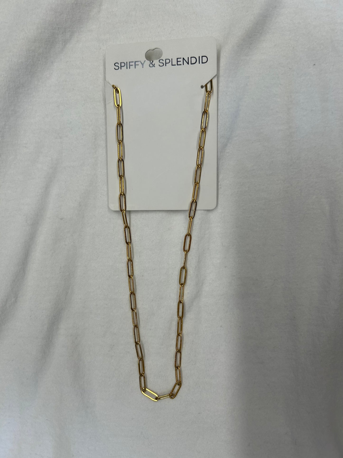 Gold Paper Clip Necklace- 18"