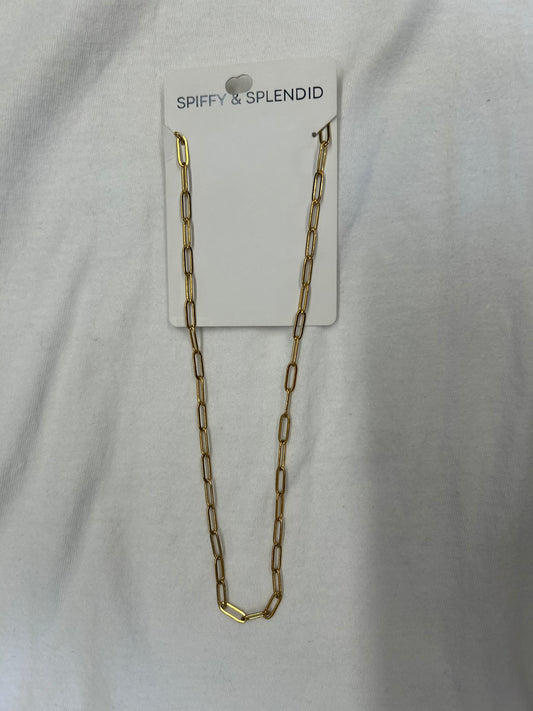 Gold Paper Clip Necklace- 18"