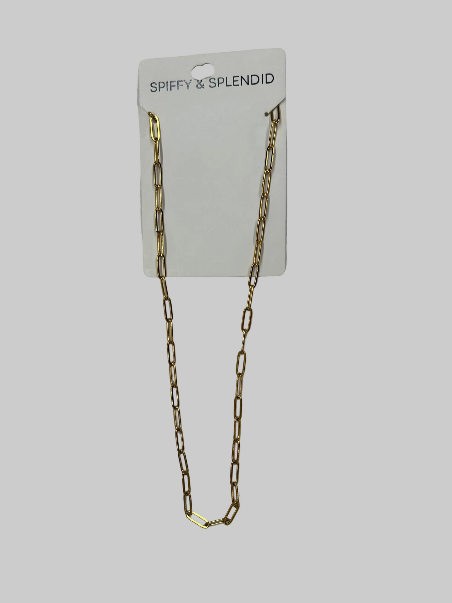 Gold Paper Clip Necklace- 18"