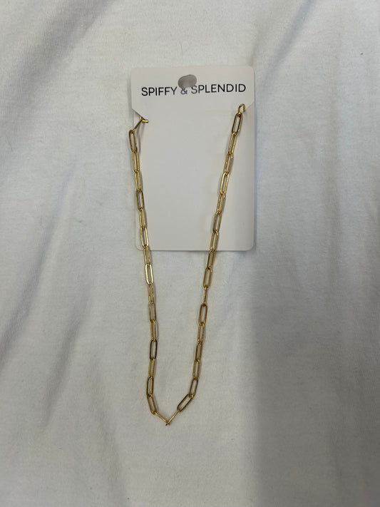 Gold Paper Clip Necklace- 16"