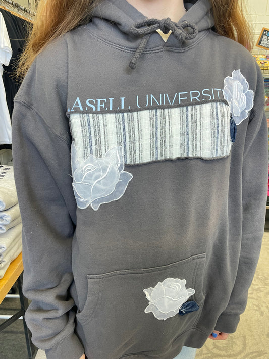 Lasell University Upcycled Flower Sweatshirt