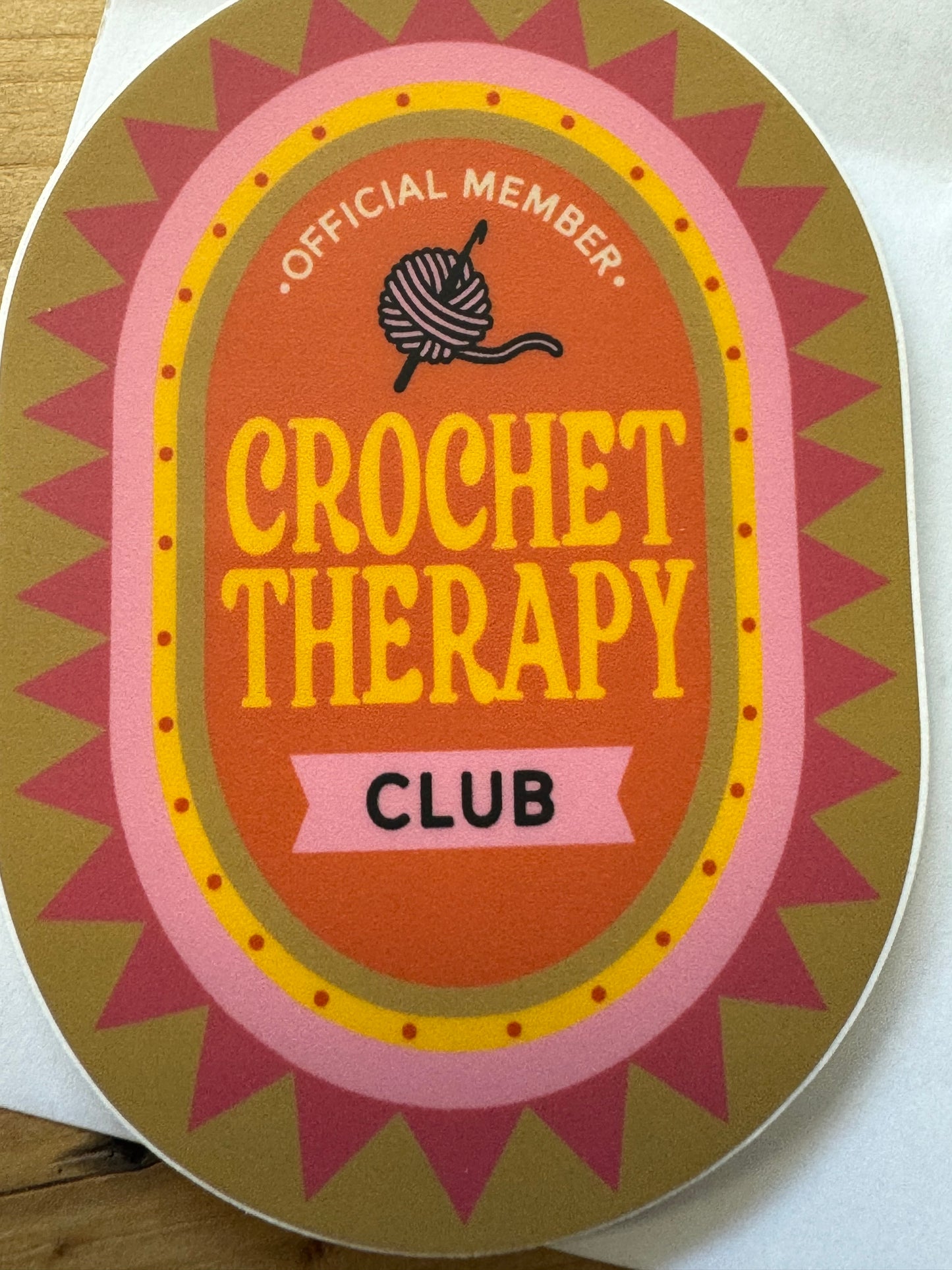 Crochet Therapy Club Sticker