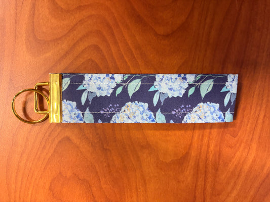Blue hydrangea keychain