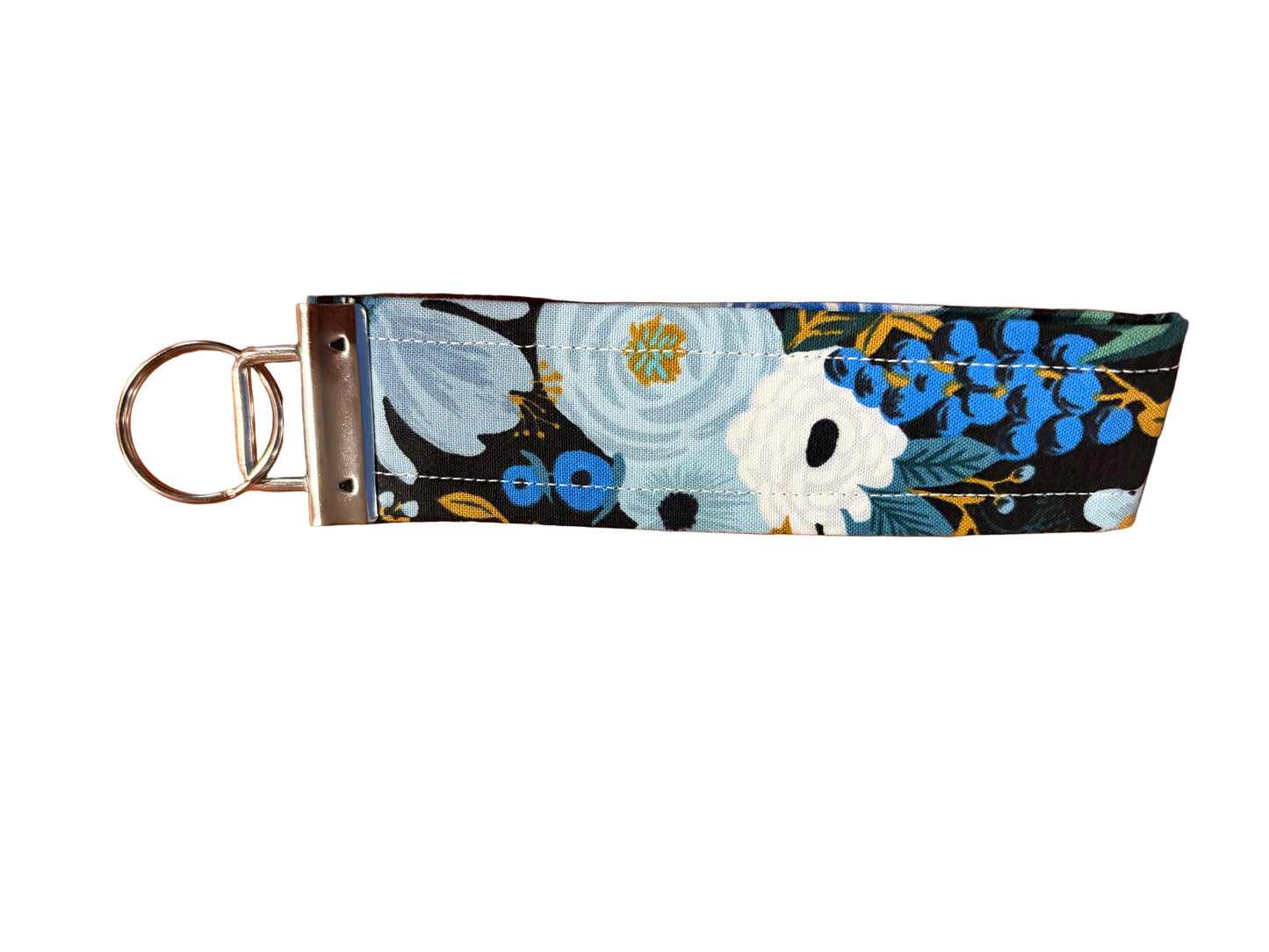 Blue floral keychain