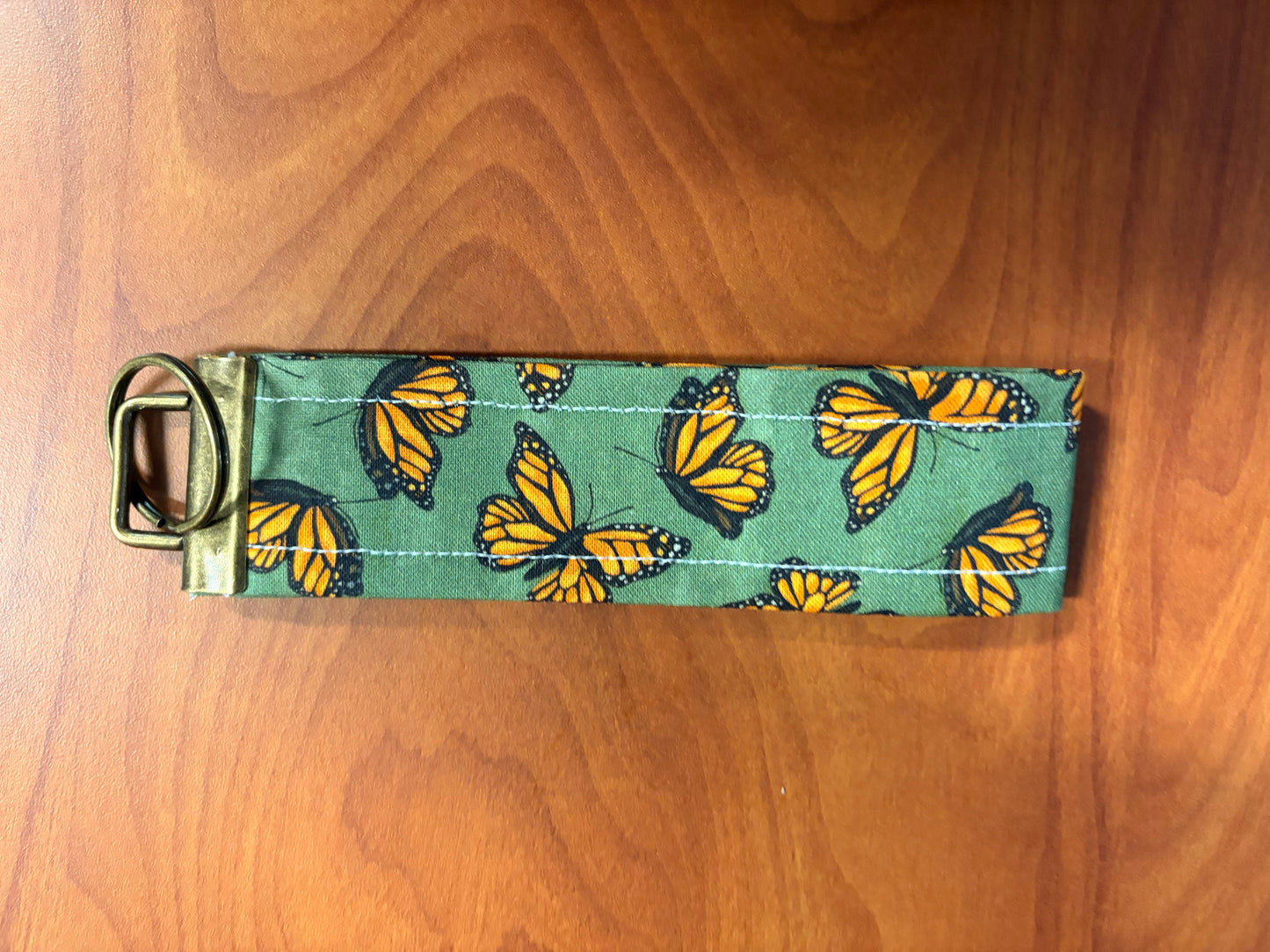 Green Monarch Butterfly keychain