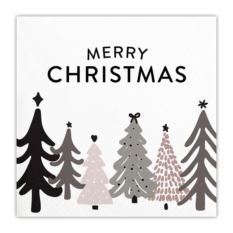 Santa Barbara- Merry Christmas w/ Trees Holiday Tea Towel
