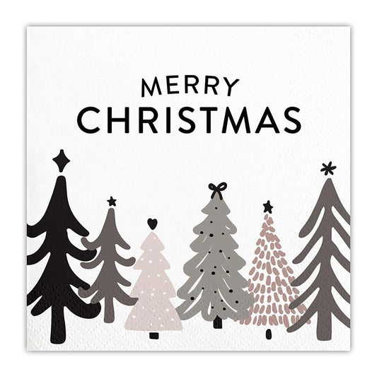 Santa Barbara- Merry Christmas w/ Trees Holiday Tea Towel