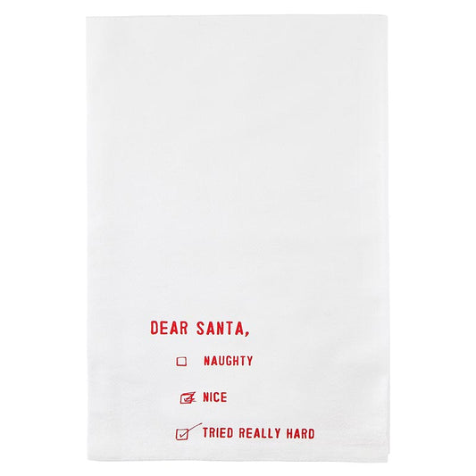 Santa Barbara- Santa Checklist Holiday Tea Towel