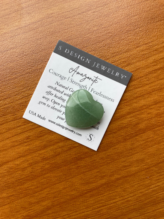 S Design- Pocket Heart Amazonite