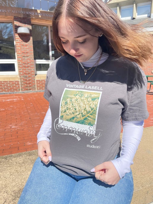 Vintage Lasell Community Tee- Charcoal