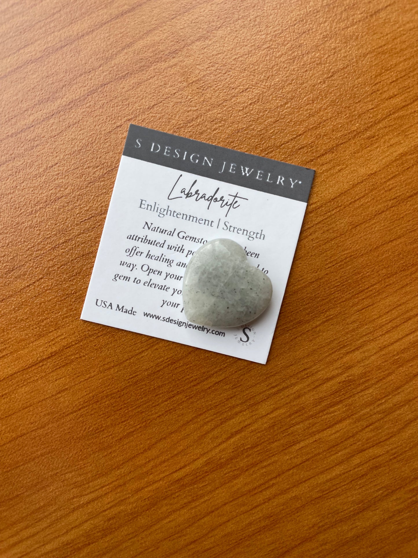 S Design- Pocket Heart Labradorite