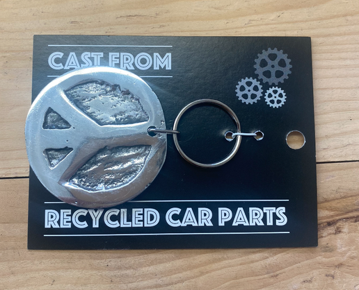 Recycled Aluminum Peace Sign Keychain