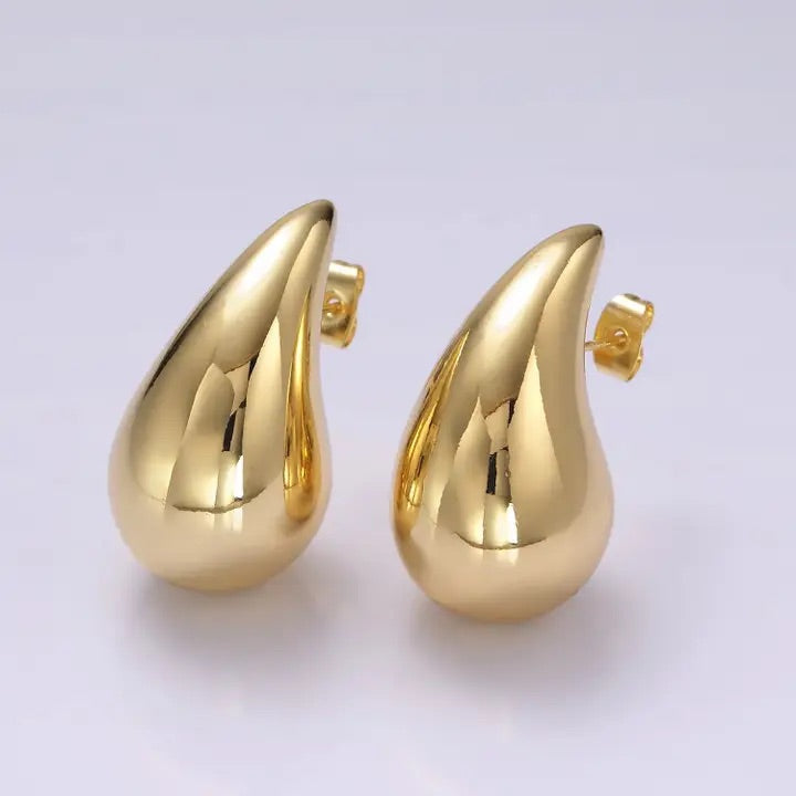 14k gold filled 30mm chunky modern teardrop stud - Kylie Earrings