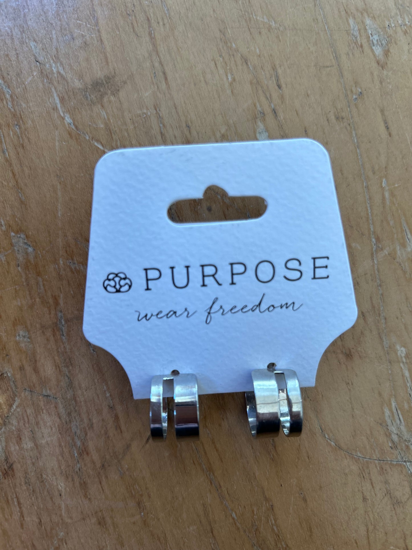 Purpose Jewelry Honor Huggie Earrings Silver