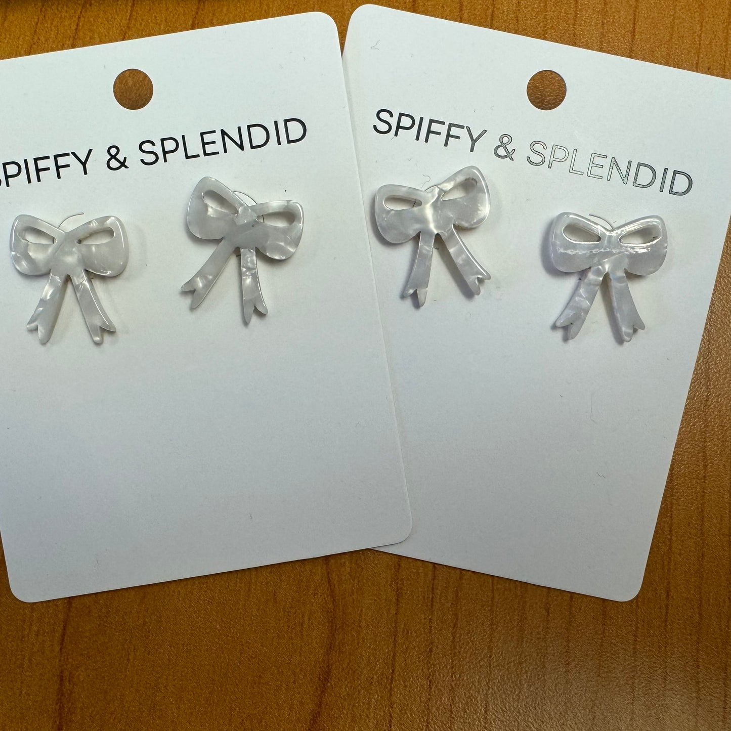 Spiffy & Splendid- Bow Studs White