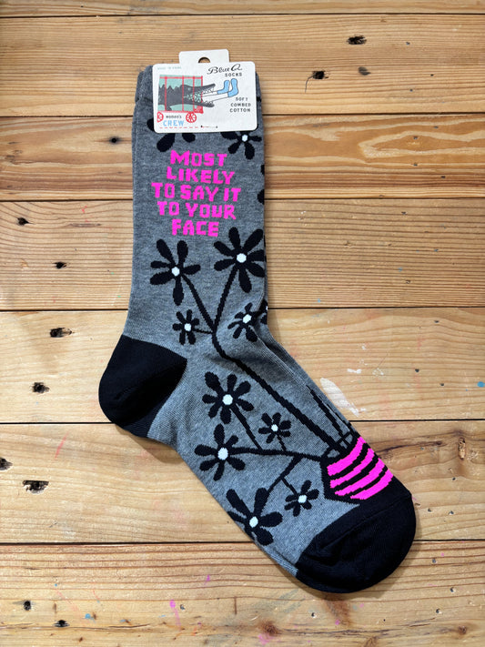 Say It To Your Face Crew Socks