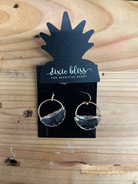 Earnestly Yours Gold Circle Crystal Earrings