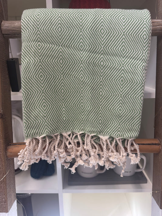 Turkish Green Checkered Towel
