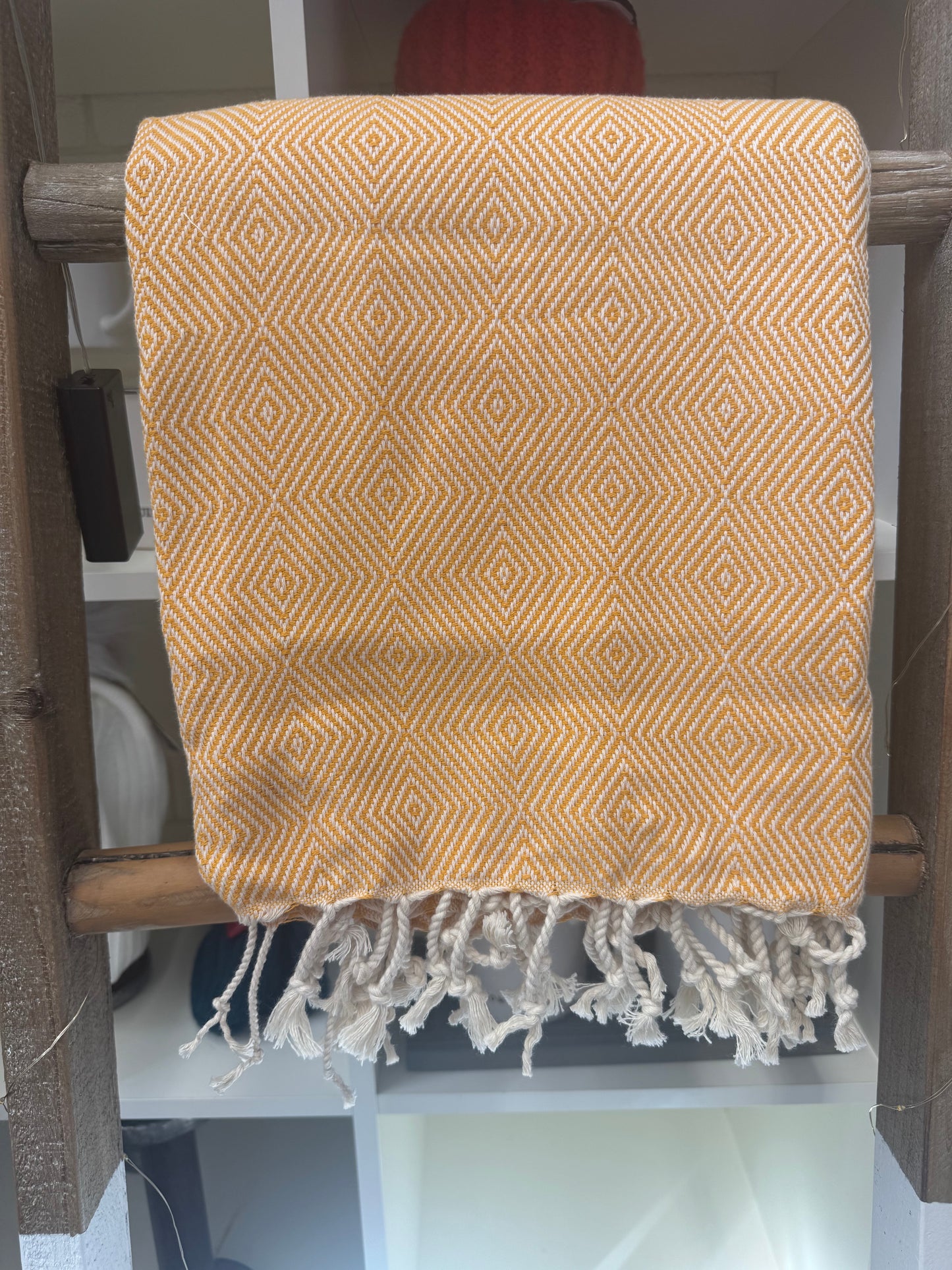 Turkish Orange Checkered Towel