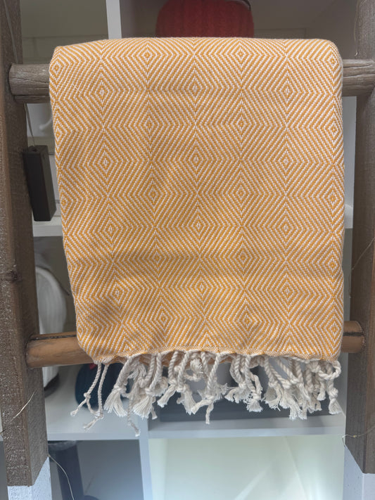 Turkish Orange Checkered Towel