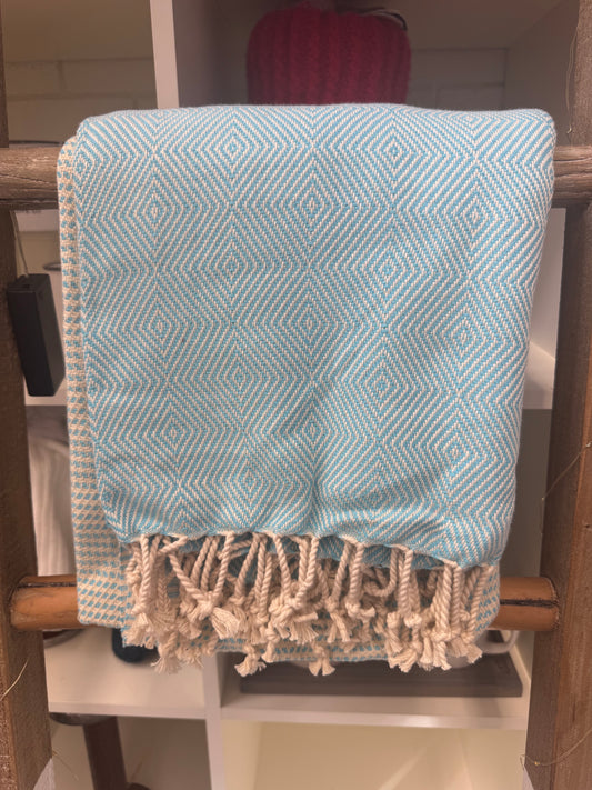 Turkish Blue Checkered Towel