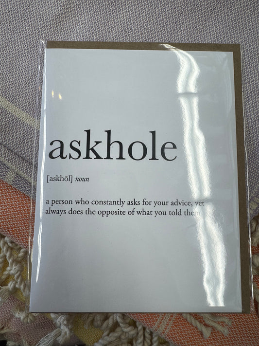 Askhole definition Everyday Card