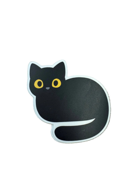 Cozy Black Cat Sticker