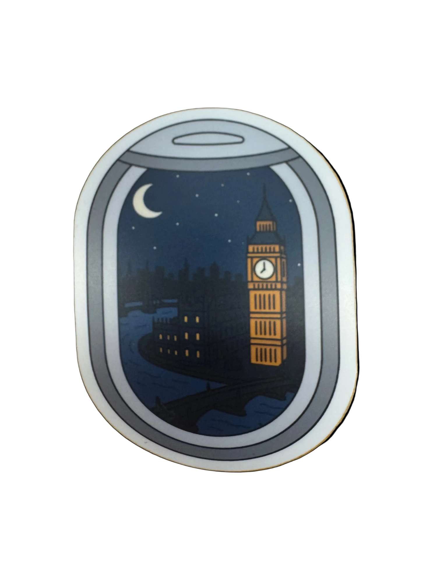 Airplane Window View of London Sticker