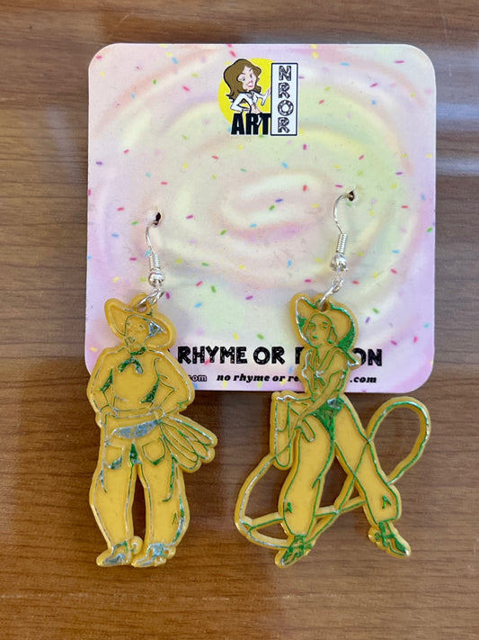 No Rhyme or Reason- Yellow Cowboy Earrings