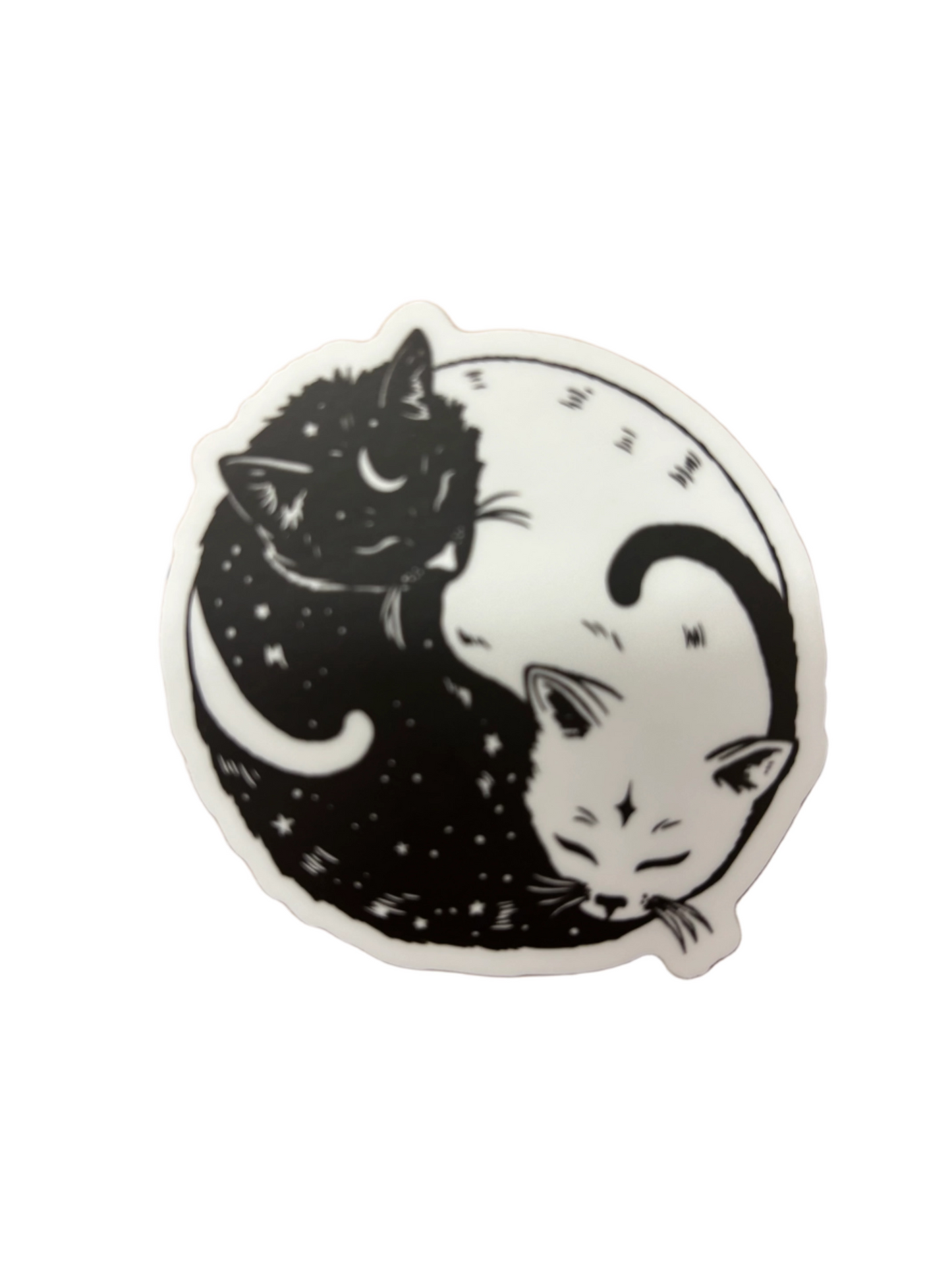 Yin and Yang Cat Sticker