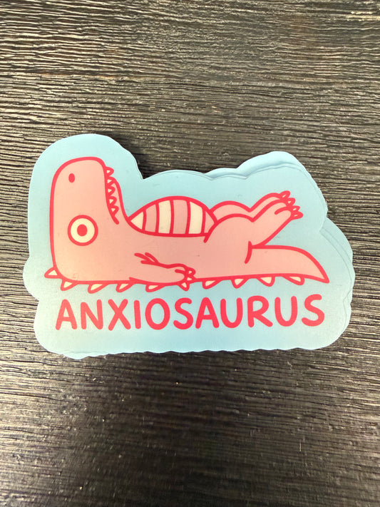 Anxiety Dino Mental Health Vinyl Sticker
