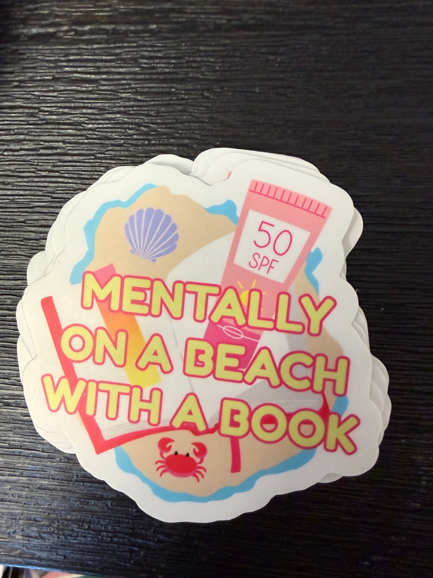 Bookish Summer Books Beach Vinyl Sticker