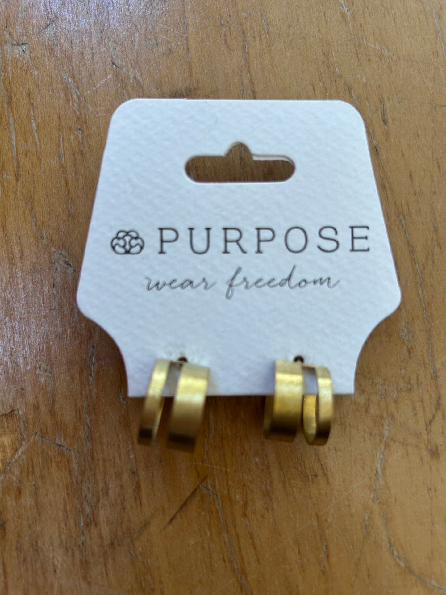 Purpose Jewelry Honor Huggie Earrings Gold